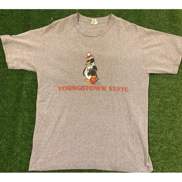 Youngstown State Penguins shirt mens small gray vintage Y2k football YSU 90s - Picture 2 of 11